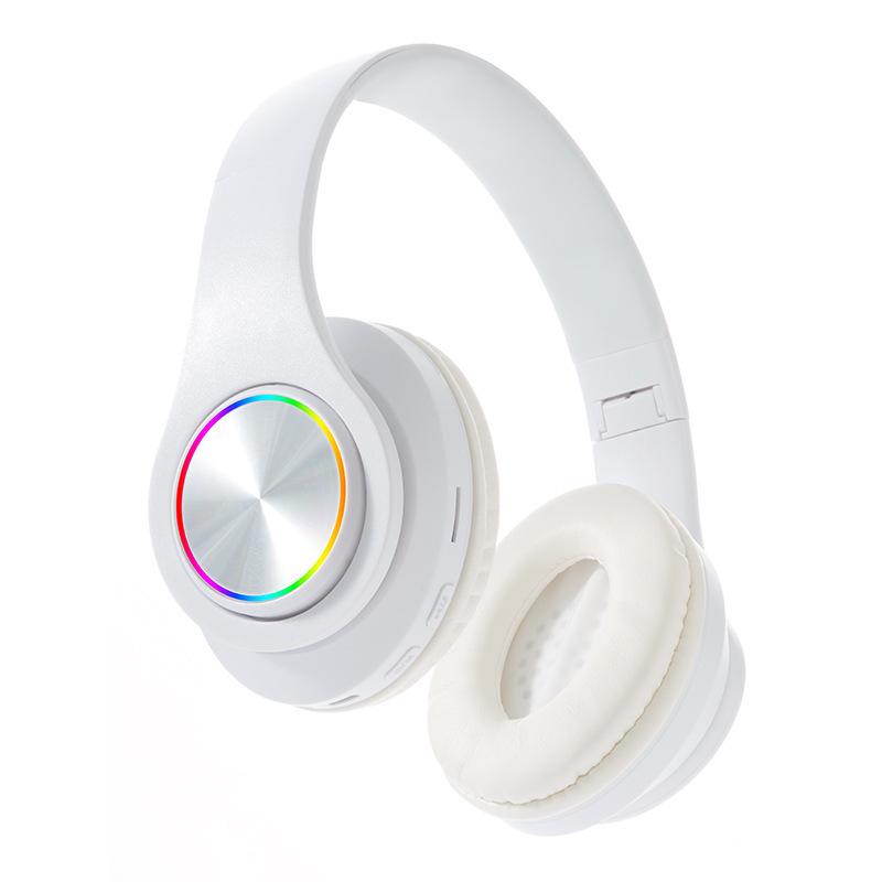 B39 Horse Head Over-Ear Wireless Bluetooth Foldable Luminous Headphones with Stereo and Card Slot.