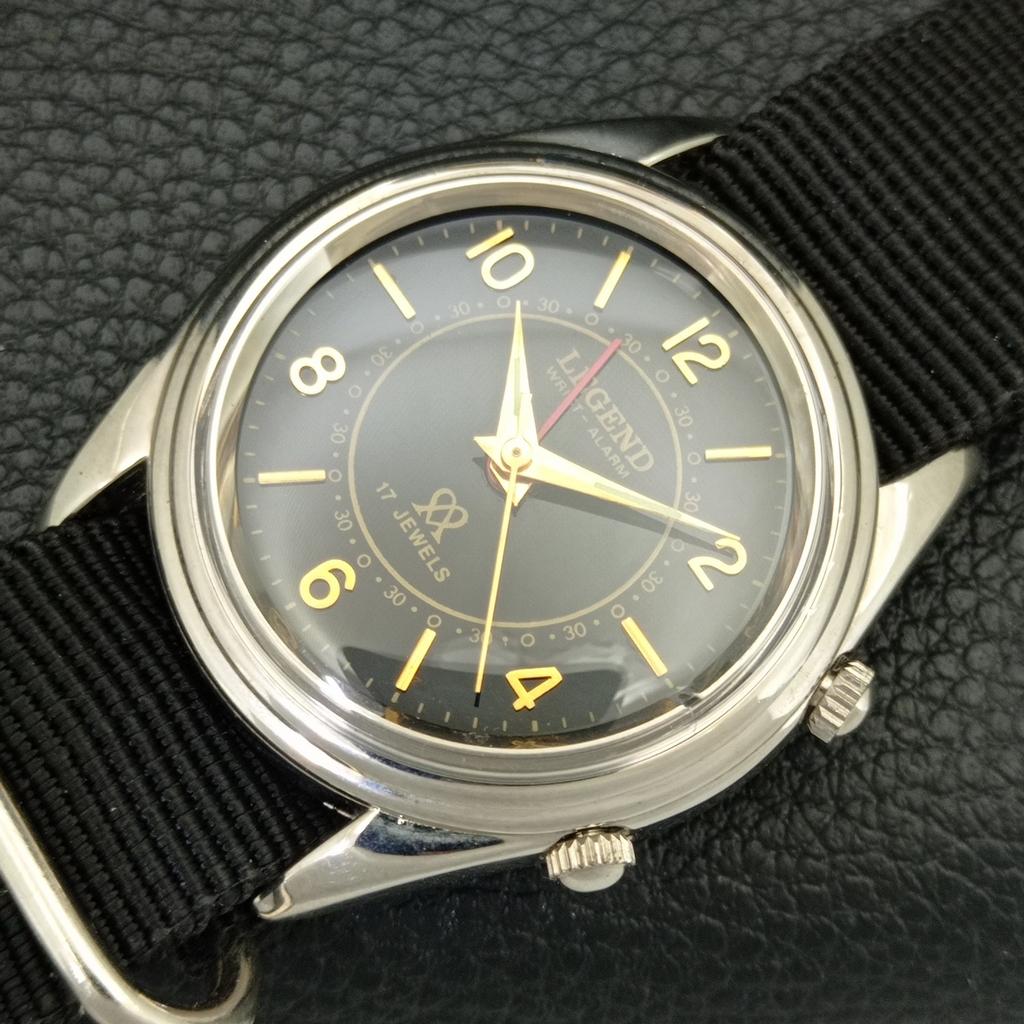 VINTAGE LEGEND ШВЕЙЦАРСКИЕ МУЖСКИЕ ЗАВОДНЫЕ ПЕРЕУСТАНОВЛЕННЫЕ ЧАСЫ С БУДИЛЬНИКОМ a707517-1