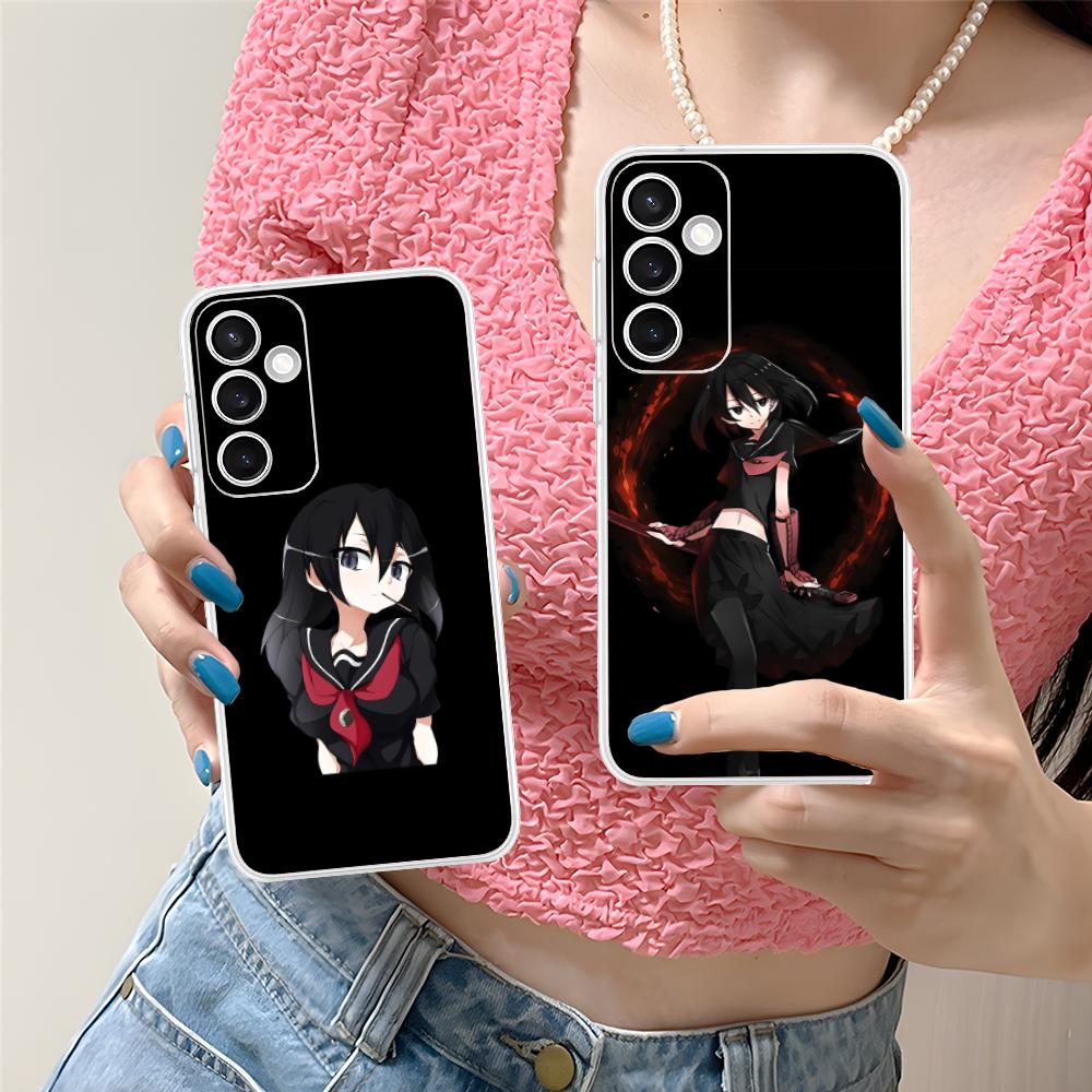 Прозрачный чехол для мобильного телефона Akame Kurome для Samsung Galaxy S25 S24 S23 S22 S21Plus FE Ultra Цветная обложка