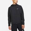 Nike Reflective Logo Print Woven Running Hooded Jacket Men Outerwear Black DD4747-010