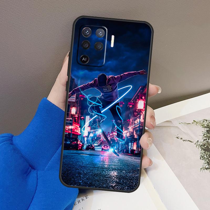 Крутой чехол-скейтборд для Oppo A76 A16 A96 A17 A18 A60 A80 A40 A38 A58 A78 A98 A94 A74 A54 A15 A57 A77 A5 Pro