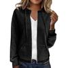 Женский однотонный кардиган на молнии с капюшоном, толстовка с длинным рукавом, куртка