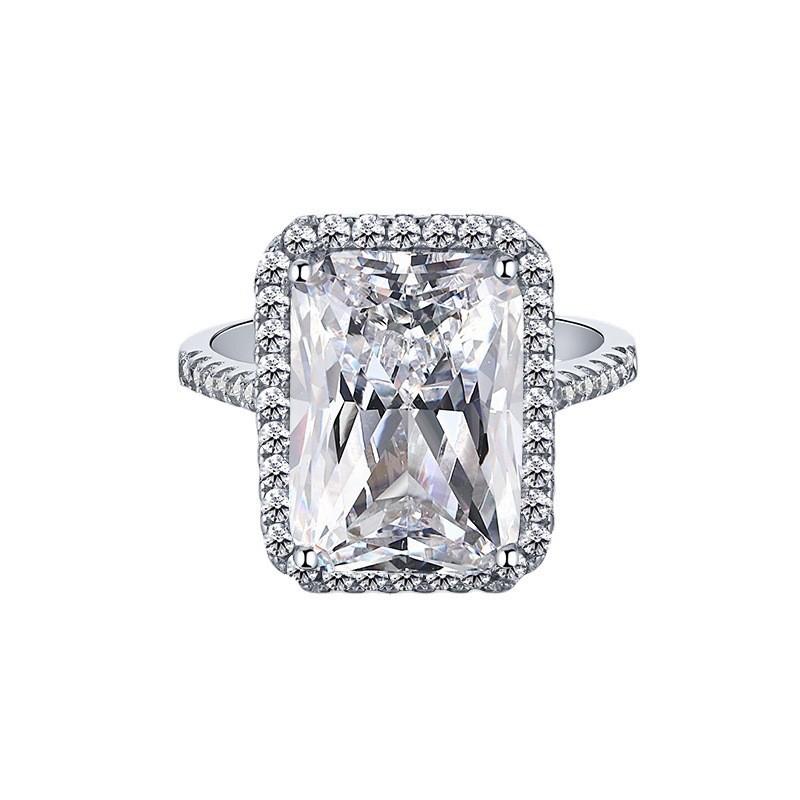 Tancise Women Classic 925 Sterling Silver Zircon Ring Ladies Jewelry Wedding Promise Party Gift