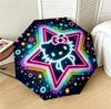 Neon Hello Kitty 8 Ribs 3Fold Black Glue Uv Protection Umbrella Sun Protection Rainproof Compact Folding Umbrella For Travel Daily Use C923569