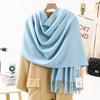 Women'S Thick Warm Solid Color Scarf Autumn And Winter New Style Cashmere Scarf Versatile Wool Scarf