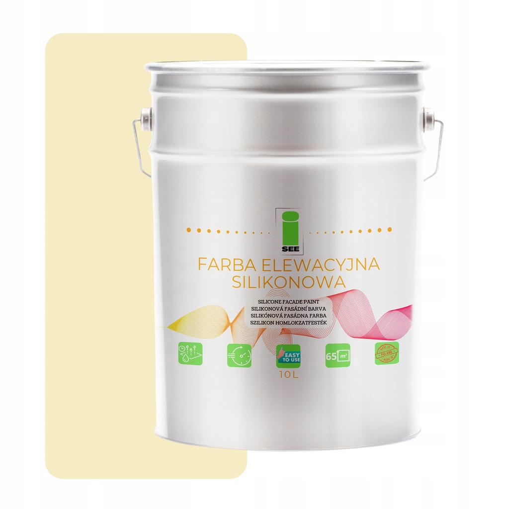 Farba elewacyjna silikonowa fasadowa żółta jasna premium 10l