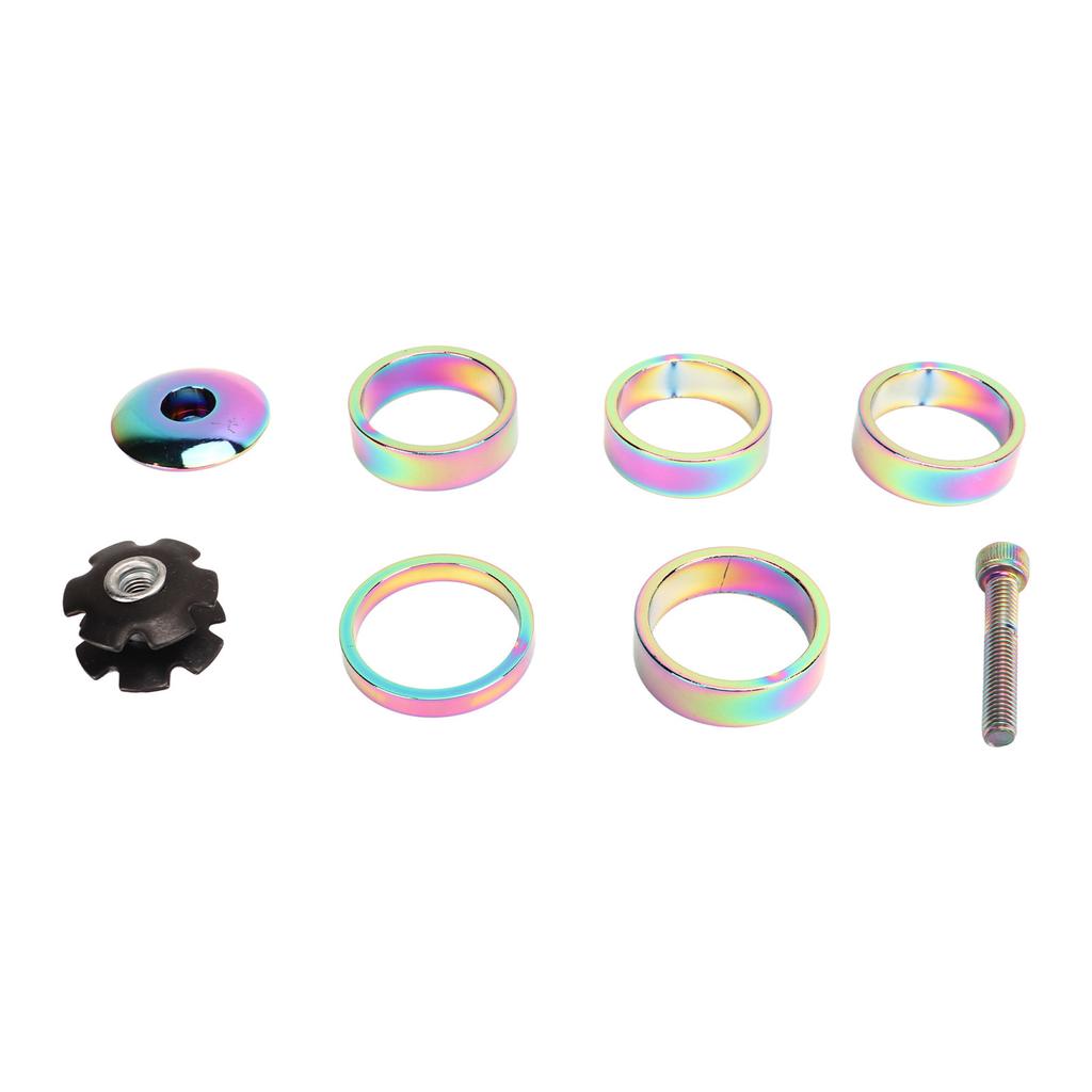 28.6mm Bike Headset Spacers Aluminum Alloy Colorful Stem Top Cap Headset Star Nut Set for Mountain