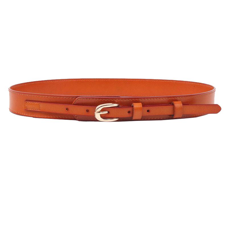 Western Oval Alloy Buckle Wide 3cm 7 Colours Leather Women Cummerbund Fashion Pin Buckle Women Belt With Dress Down Coat