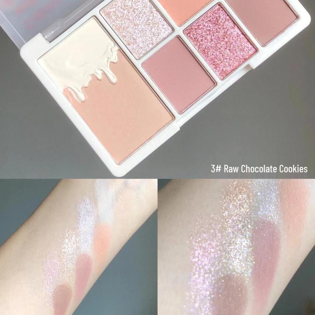 Палетка теней для век Xixi Huancai Mei Mou 7 цветов: Палетка теней для век в земляных тонах с шиммером и матовыми текстурами, для контуринга и хайлайтинга