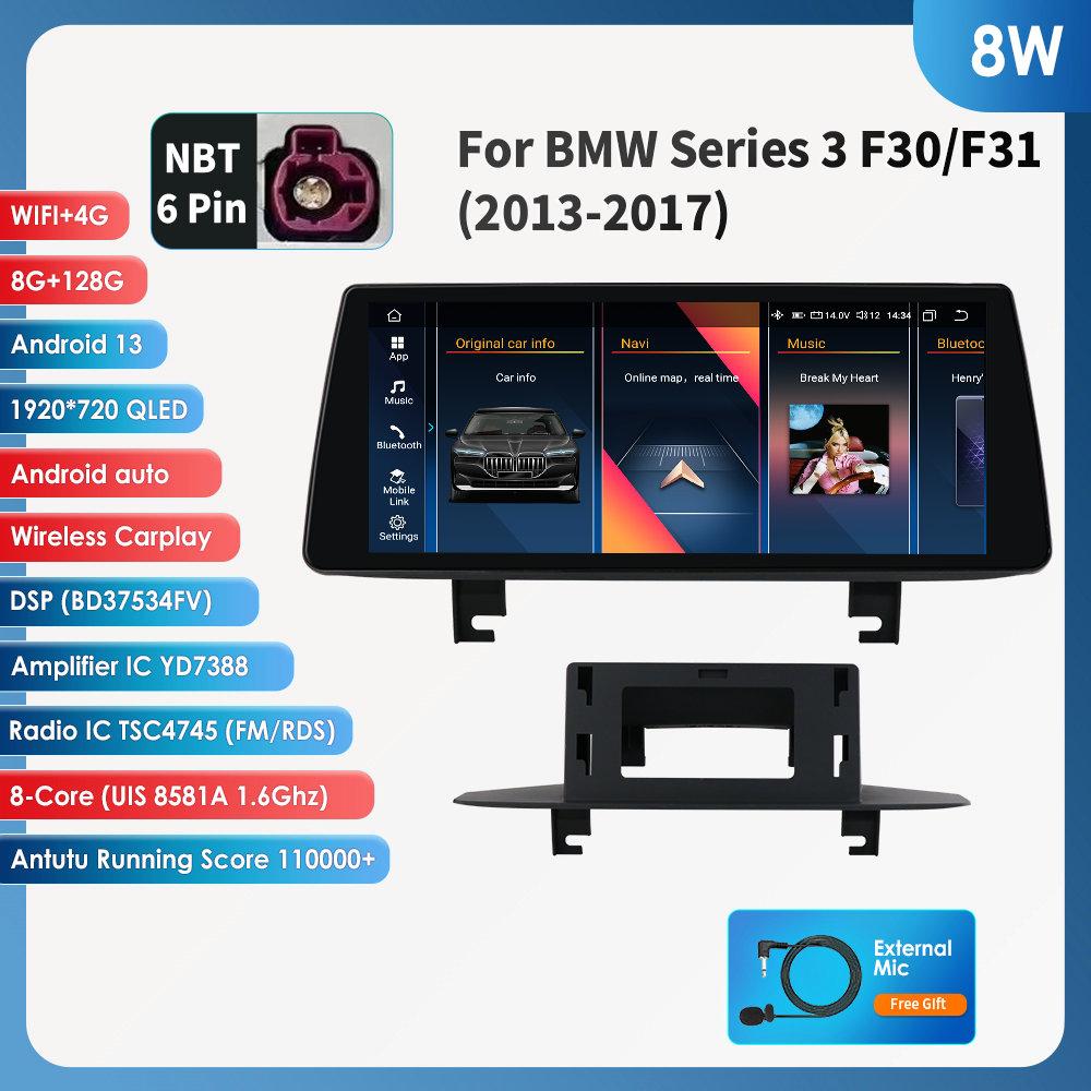 OSSURET 10,25" Android 13 Автомагнитола для BMW 3 F30 F31 2013-2017 NBT Авторадио 4G Carplay Мультимедийный проигрыватель интеллектуальных систем автомобиля Авто 4G RDS