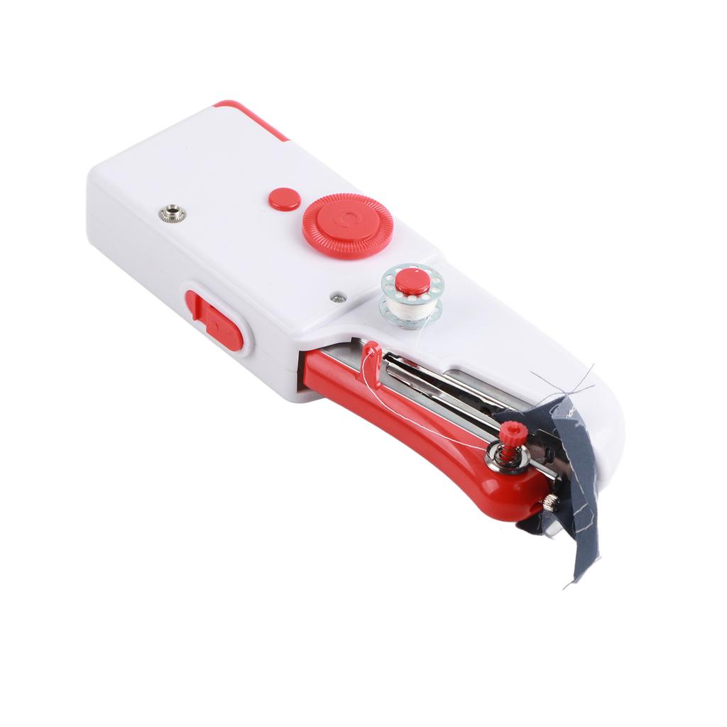 Handheld Sewing Machine Red Lightweight Portable ABS Stainless Steel Electric Sewing Machine for Handicrafts Sewing Machine