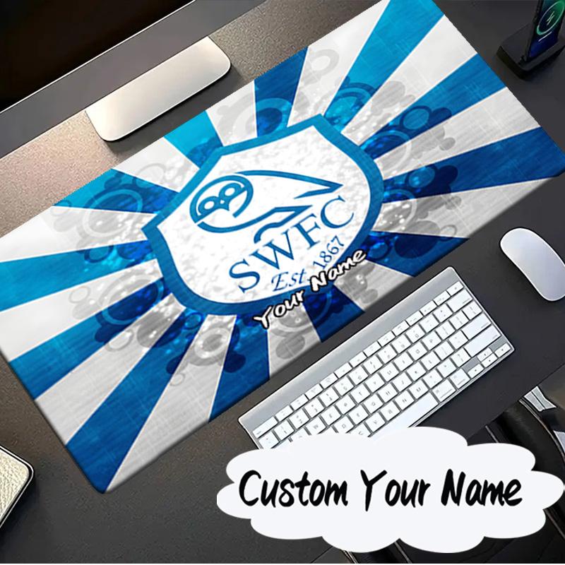 Custom Name Mouse pad Blue Sheffield With Owl Mouse pad, Gaming Mouse Pad, keyboard pad, Desk Decor for computer notebook Fan Birthday Gift