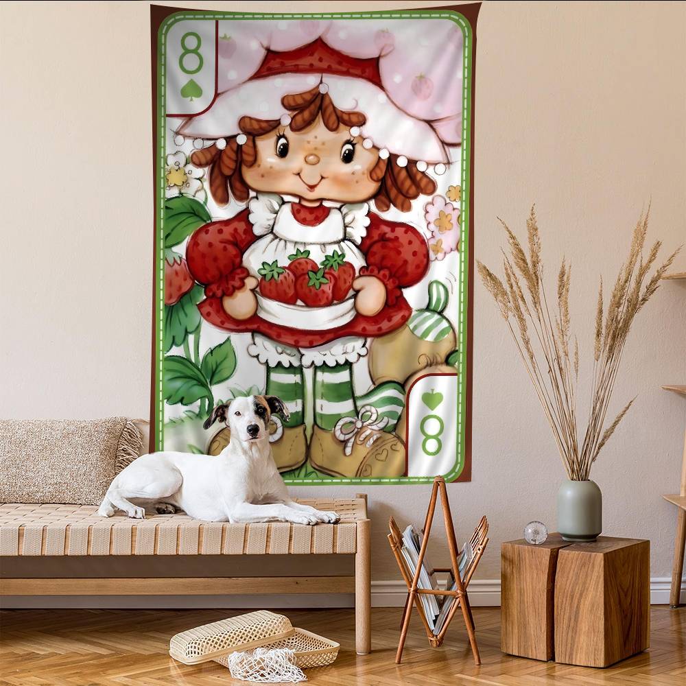 Мультяшный клубничный торт DIY Настенный гобелен Искусство Научная фантастика Комната Домашний декор Настенное искусство Декор