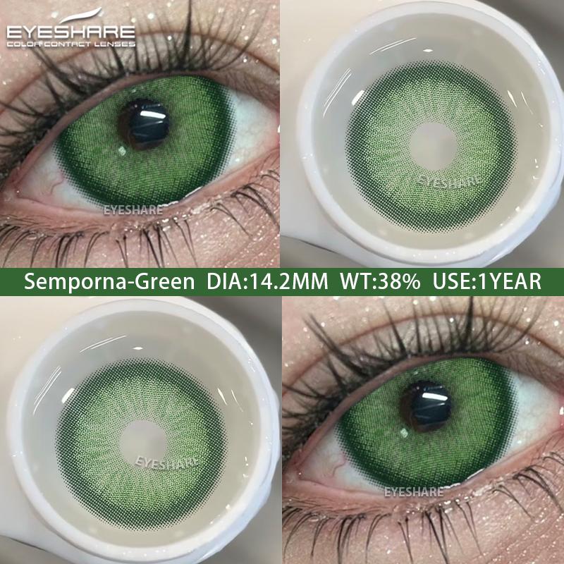 Eyeshare New Color Contact Lenses Blue Annual Disposable Soft Lenses Fashion Green Contact Lenses Natural Brown Color Cosmetic Contact Lenses 1 Pair