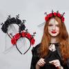 Хэллоуинская вуаль косплей корона праздничные аксессуары аксессуары для волос темный стиль головной убор готический стиль повязка на голову вечеринка черный/красный