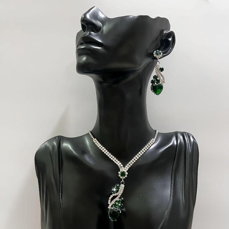 Jewelry, Wedding Dress Studio Popular Jewelry Women, Bridal Rhinestone Necklace Earrings Set