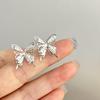 s925 silver needle earrings pair
