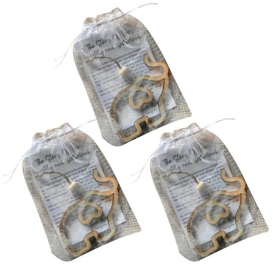 Friendship Elephant Ornament Wooden Hanging Elephant Decoration with Story Card Elephant Pendant