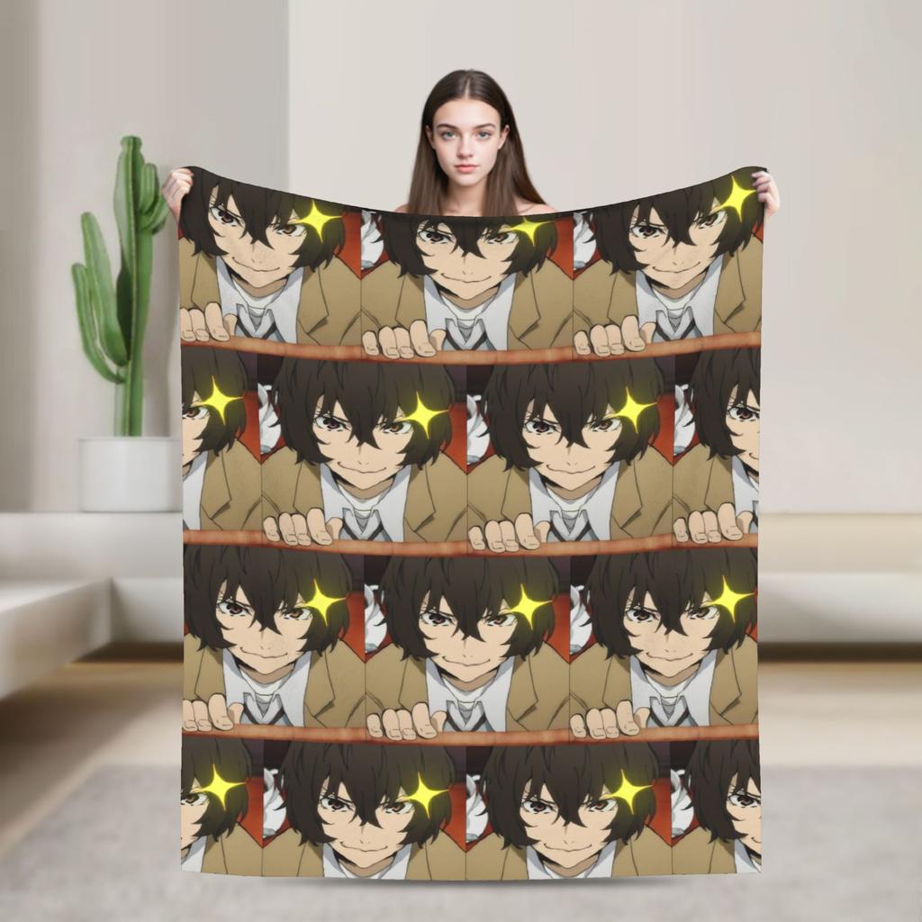 Плед Dazai Bungo Stray Dogs Флисовый с принтом Портативный Супермягкий Плед для Постели Путешествий Покрывала