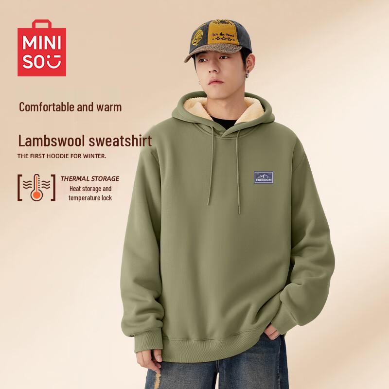 MINISO Men's Thermal Fleece Lined Hooded Sweatshirt