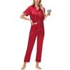 Ice Silk Pajamas Satin Suit Short-sleeved Trousers Plus Size Women's Home Wear