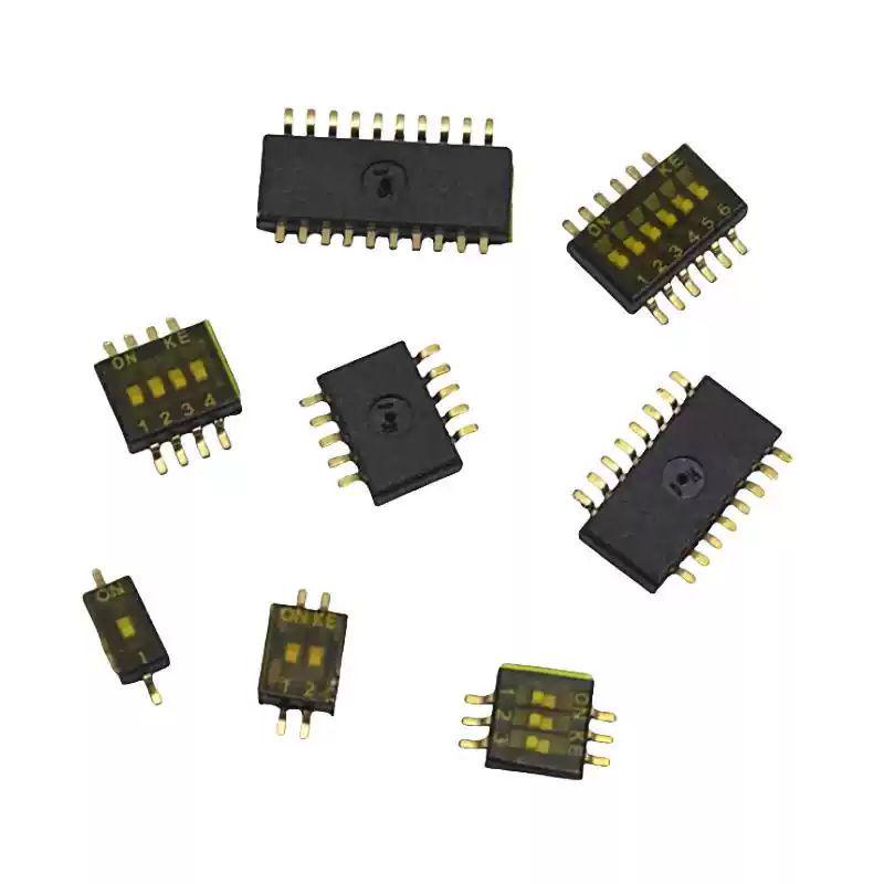 1.27MM Black SMT Flat Toggle DIP Switch, 2-10 Positions (DSHP03TSGER)