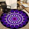 1pc Purple Mandala Chair Carpet for Office, Round Polyester Mat, Indoor Decor for Office, Washable Non-slip Carpet yy251219046