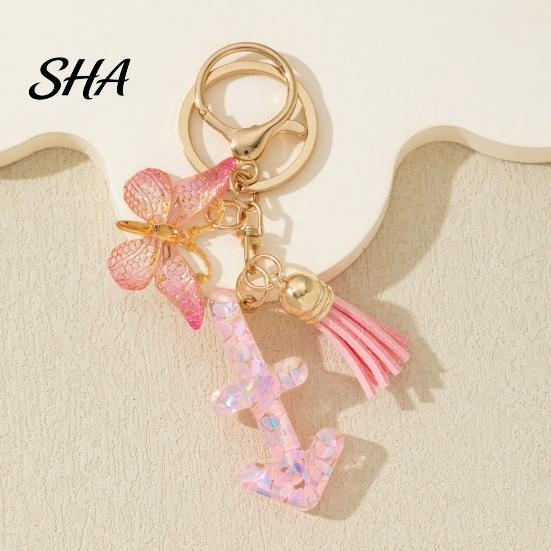 Portable Keychain Charm Pendant, The Zodiac with Butterfly Pendant Tassel, Metal Keyring for Handbag Backpack Bag Car Decoration