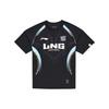 Li Ning LNG Team Classic Удобная футболка с принтом и коротким рукавом реглан, классические футболки унисекс, черные ATSU675-1