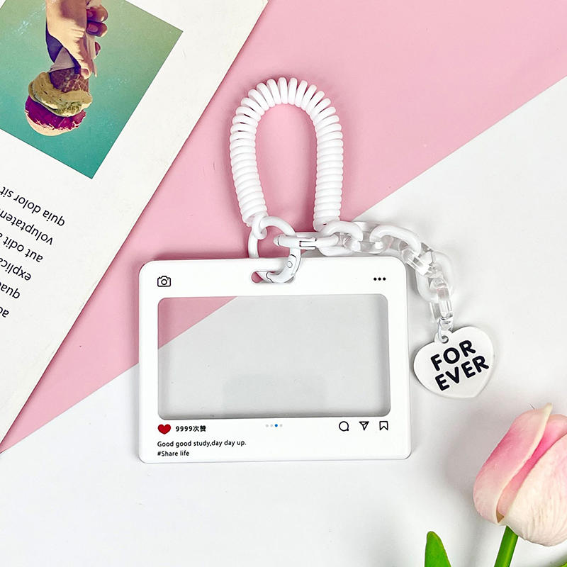 Dialog Box Transparent Card Cover Student Cartoon Slider Card Pack Game Card ID Campus Access Card Card Set Pendant Anti-lost Card Holder