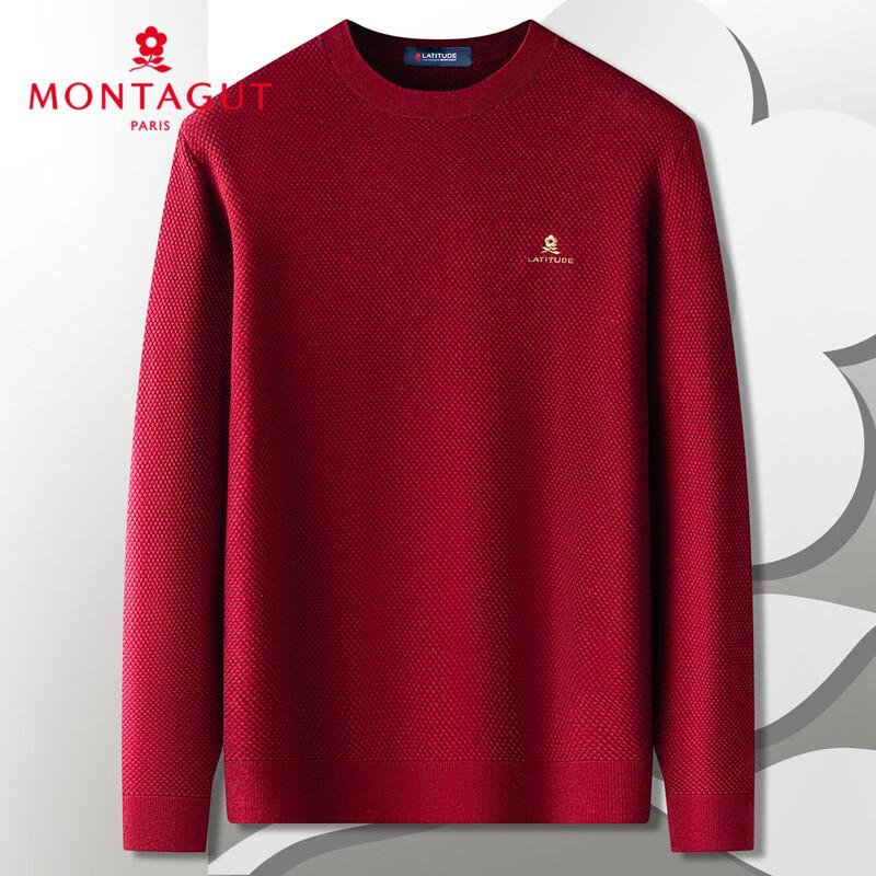 MONTAGUT Men's Crew Neck Wool Blend Sweater