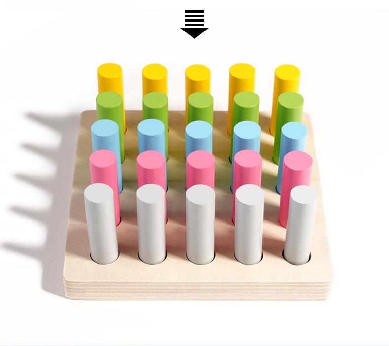 Монтессори Сенсорная Интеграция Цилиндр Колышек Игрушка: Развивающие строительные блоки для раннего обучения для детей.