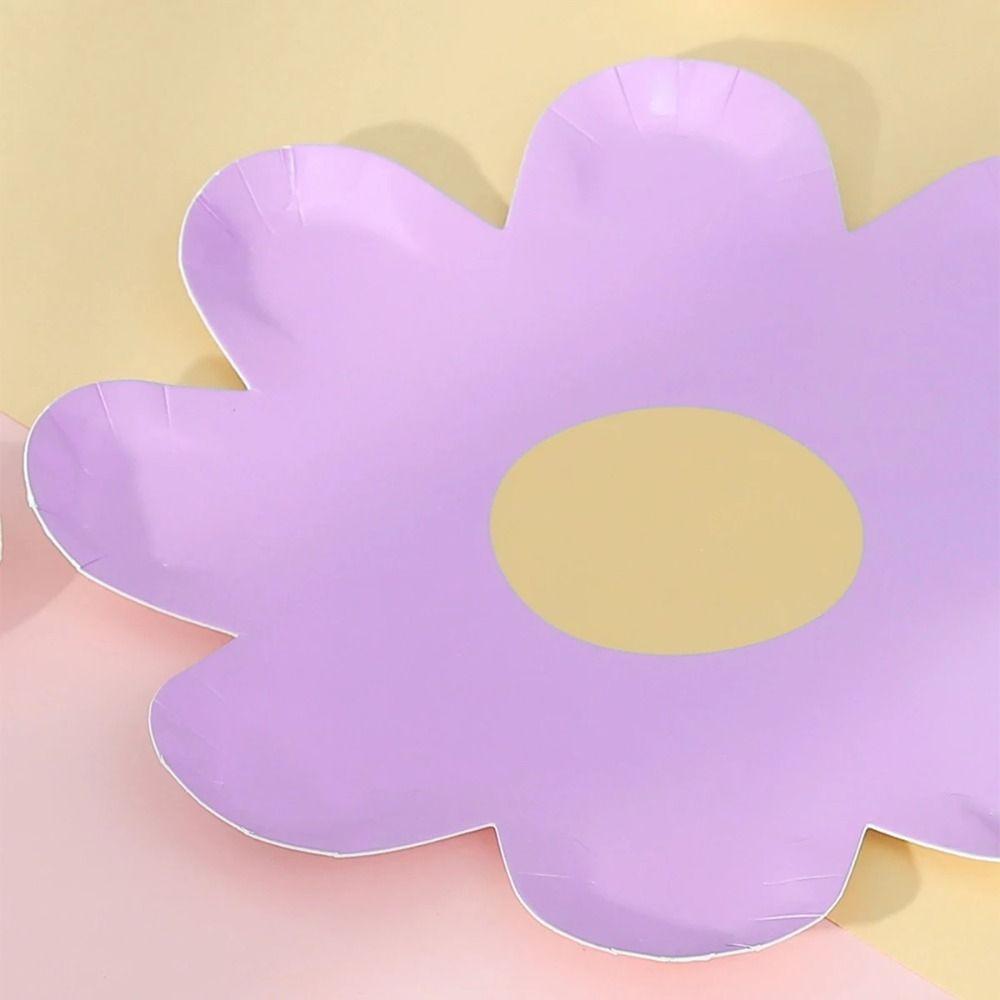 10 шт. одноразовая посуда для пикника в виде ромашки маленькая бумажная тарелка для торта новая тарелка для ужина в виде цветка