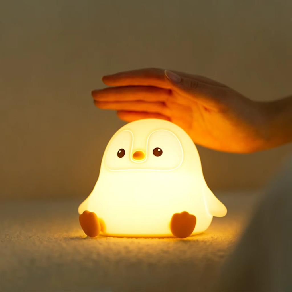 Novelty Penguin Nursery Night Light For Kids Room Rechargeable Sleeping Beside Night Lamp For Breastfeeding Toddler Decoration