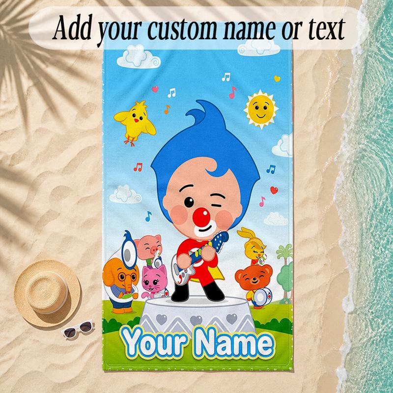 Beach TowelEl Payaso Plim Plim Custom Name Text Personalized Soft Towel for Beach Pool Indoor Home Decor Gift