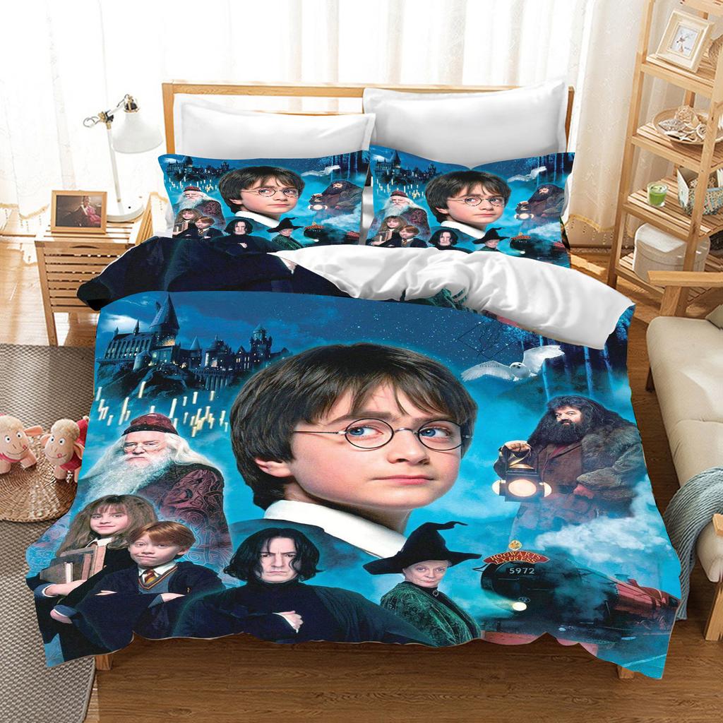 Набор пододеяльников Harry Potter из полиэстера Постельное белье Размер Queen Наборы Хлопок Милый Мультяшный Принт Чехол для одеяла Подходит для Детей