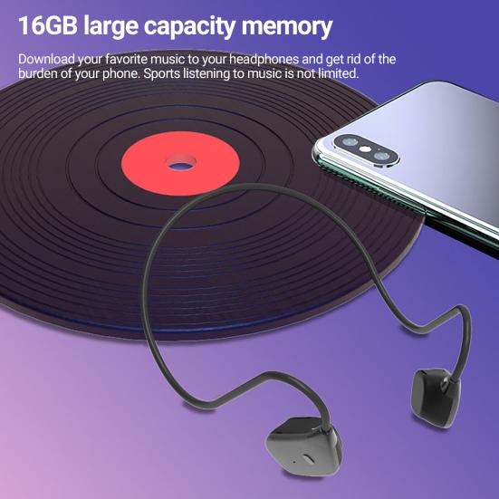 Наушник с костной проводимостью Стерео объемный звук Беспроводной Не вкладыш Bluetooth-совместимая гарнитура MP3-плеер