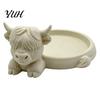 Ring And Earring Organizer Highland Cow Jewelry Storage Tray, Round Tray 3D Printed Desktop Ornament Organizer, Decorative Tabletop Container