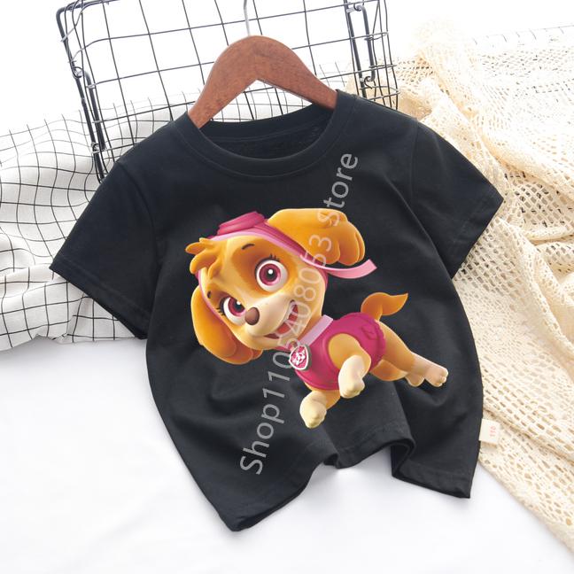 Cute Boys Girls Casuals Tops Summer Birthday Clothing Gift Hots Paw Patrol Kids Tshirts Kawaii Cartoon Character Printed Shirts