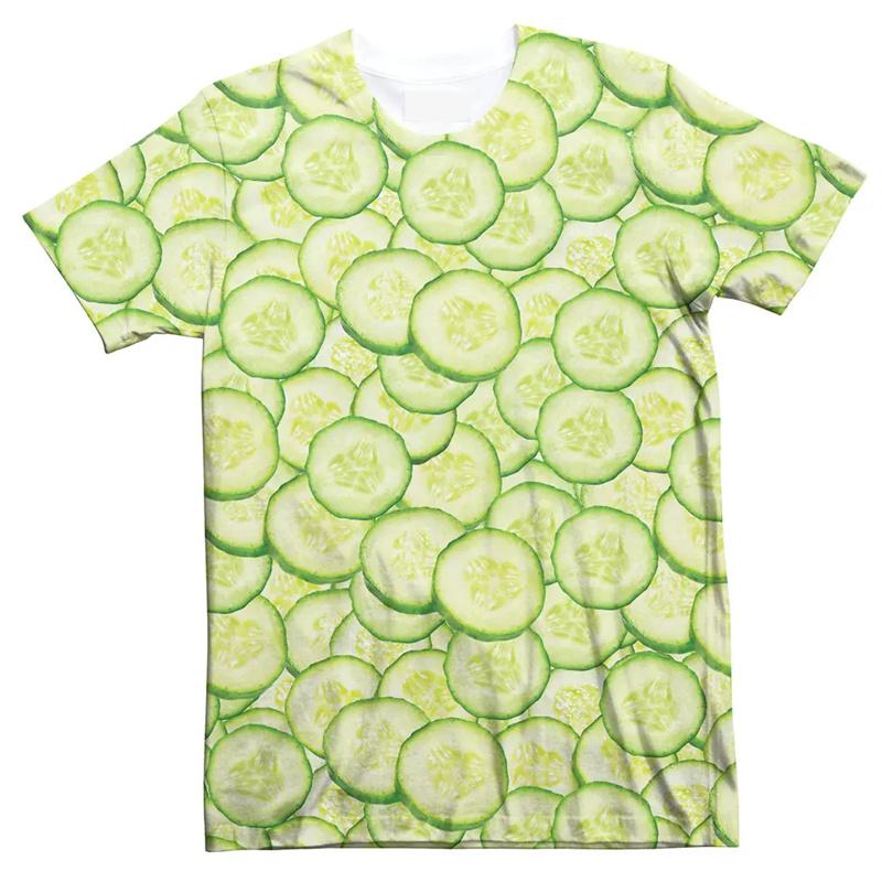 Fashion 3d Printed Fruit T Shirt For Men Vegetables Graphic T-Shirt Tops Women Summer Round Neck Short Sleeves Street Tee Shirts