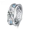 Европейский и североамериканский трендсеттер, сдержанная роскошь, благородный комплект, сапфир, ретро-кольцо невесты, ювелирные изделия