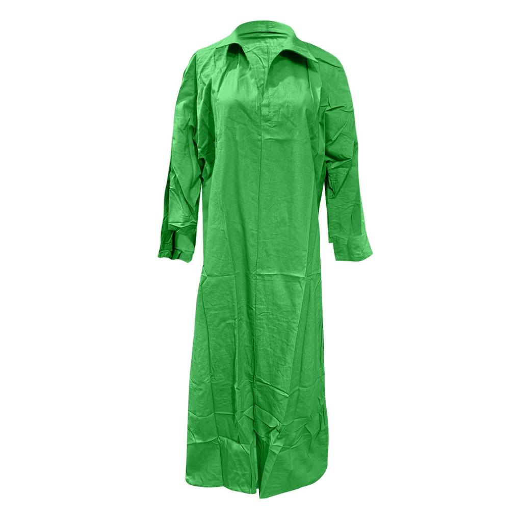 Женское модное повседневное платье больших размеров, однотонное женское длинное платье