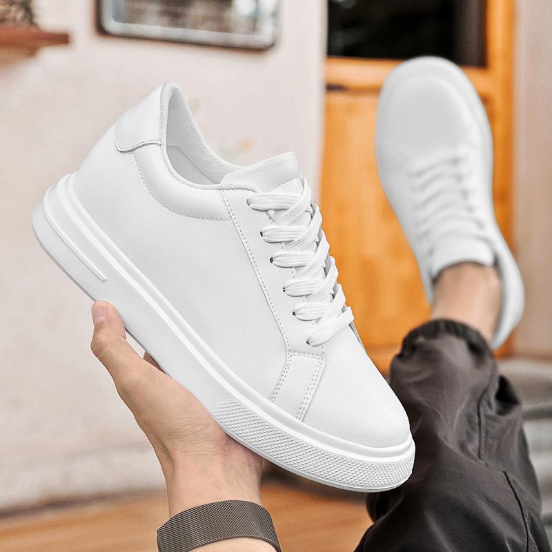 Fashion Men Invisible Height Increase Walking Shoes Breathable Lift Shoes Elevator Shoes for Fashion Men All-match Casual Sneakers 6 CM
