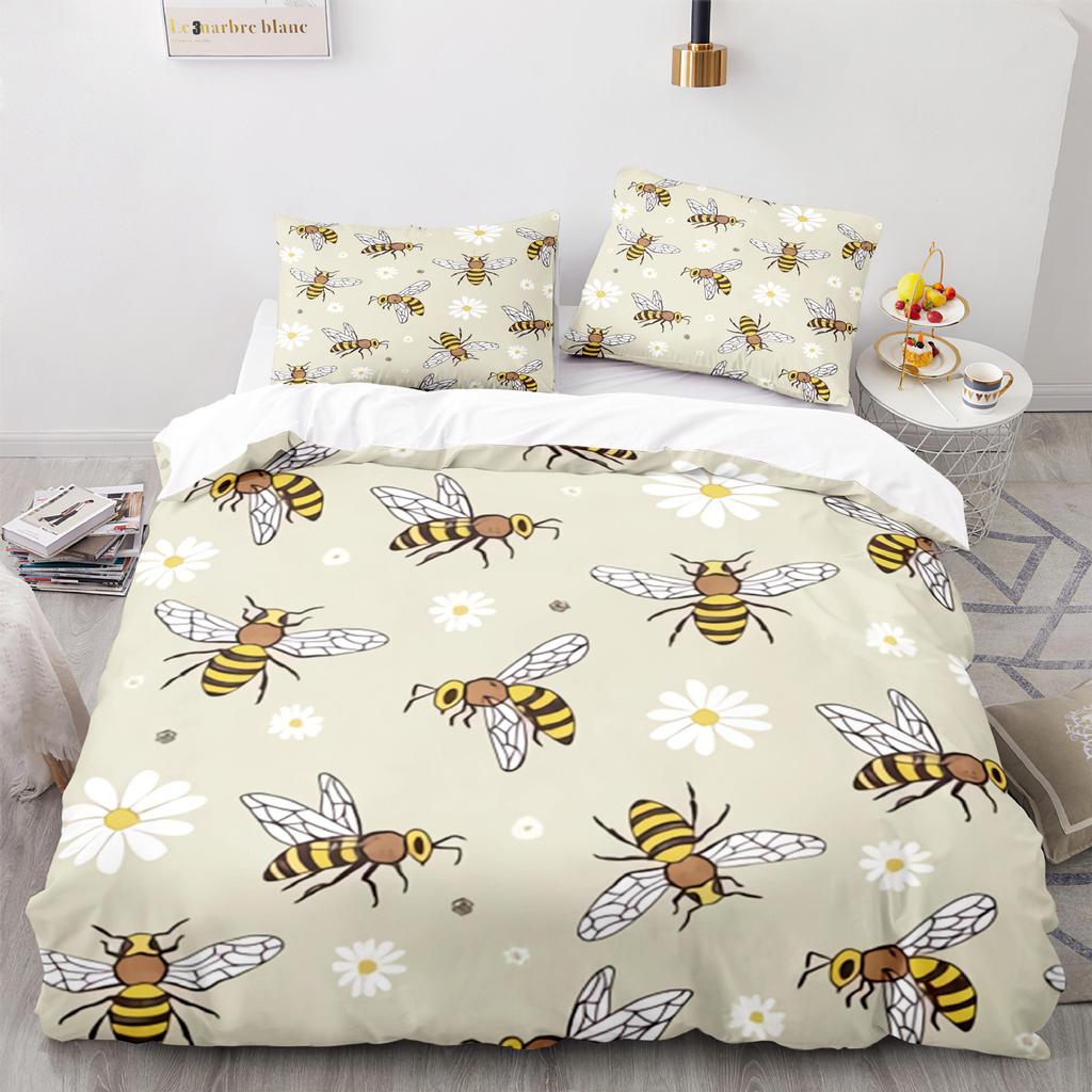 Home Textile Bee Quilt Cover Digital Printing Three-Piece 3D