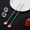 10 шт. многоразовая ложка-соломинка из нержавеющей стали, цветная металлическая соломинка, коктейльная ложка-соломинка, аксессуар для помешивания кофе в молочном баре