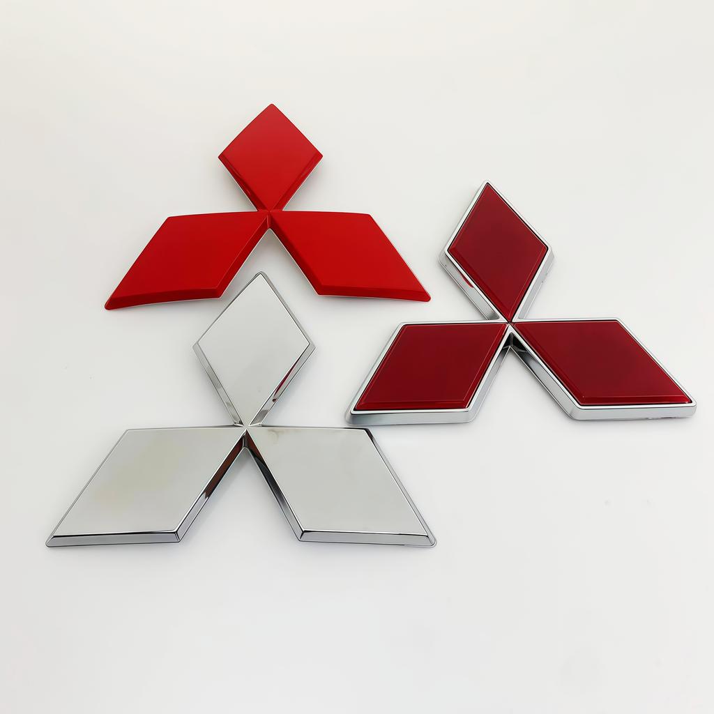 ABS Emblem For Mitsubishi Lancer Pajero V3 Car Head Front Grille Badge Rear Trunk Refitting Stickers Auto Exterior Accessoreies