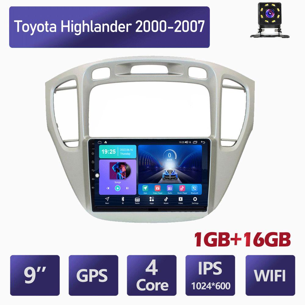 Автомобильный мультимедийный плеер Android 2 Din для Toyota Highlander 2000-2007, головное устройство, стерео Carplay, GPS-навигация, BT, WIFI, 2 + 32 ГБ