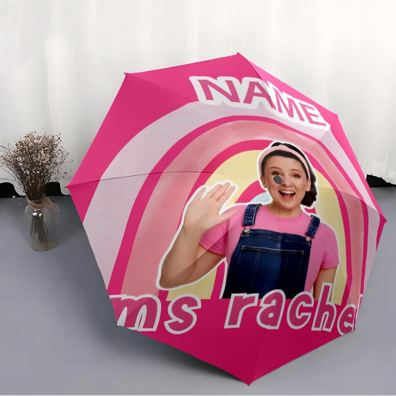Personalized Name M-Ms Rachel Print Umbrella - Automatic Open/Close, Eight-Rib Durable Frame, Automatic Folding Umbrella