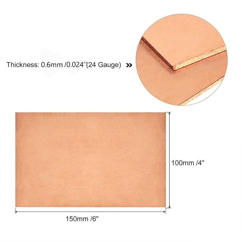 Rectangle Metal Plate 100*150mm Pure Copper Sheet  Crafts, Electrical Repairs, Industry