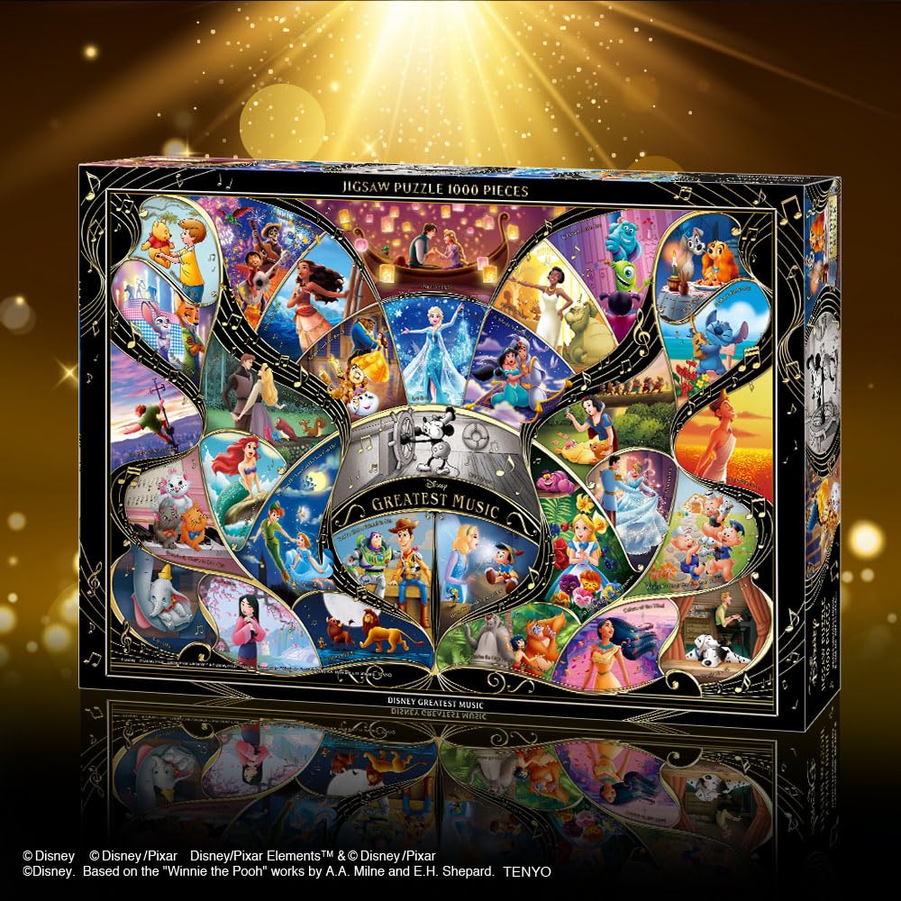 Tenyo In 1000 Piece Jigsaw Puzzle Disney DISNEY GREATEST MUSIC Comes with Glue and Spatula Service Card Included [Made Japan] (51x73.5cm) D-1000-872
